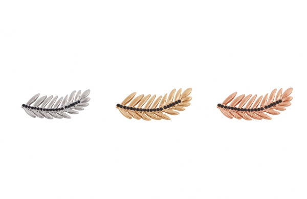 Glitzer schwarz grosses Blatt Schieber für Mesh Armbänder